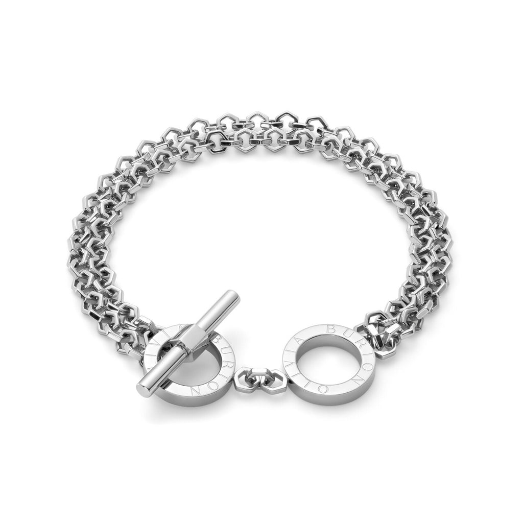 Olivia Burton Honeycomb Toggle Silver Tone Bracelet 24100272