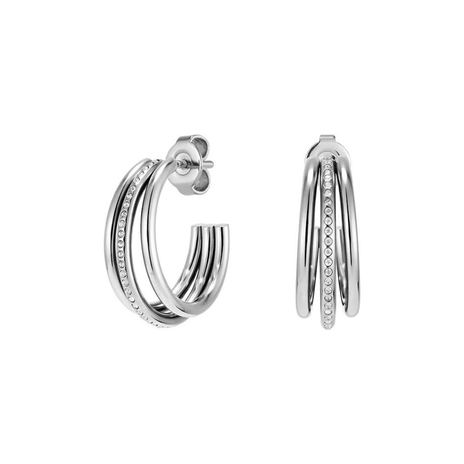 Clustdlysau Hoop Crafanc Tôn Arian Olivia Burton Everstacked 24100294