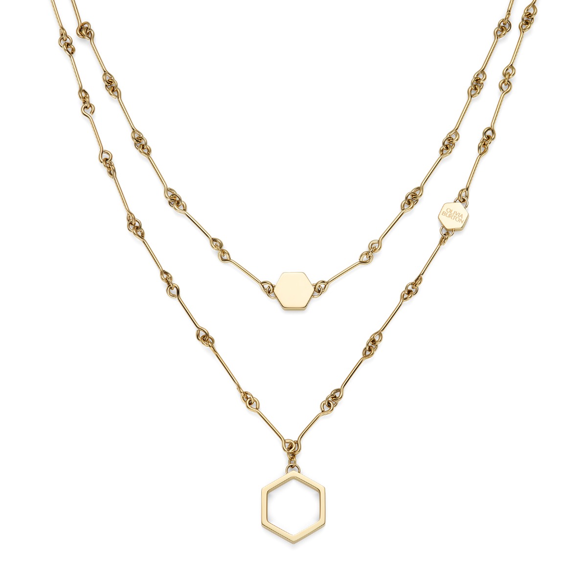 Olivia Burton Ladies Honeycomb Classic Gold Tone Necklace 24100306
