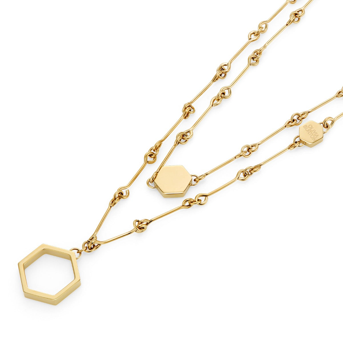 Olivia Burton Ladies Honeycomb Classic Gold Tone Necklace 24100306