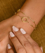 Olivia Burton Ladies Honeycomb Classic Gold Tone Bracelet 24100308