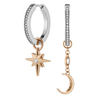 Olivia Burton Celestial Star and Moon Silver Tone Huggie Earrings 24100472