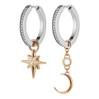 Olivia Burton Celestial Star and Moon Silver Tone Huggie Earrings 24100472
