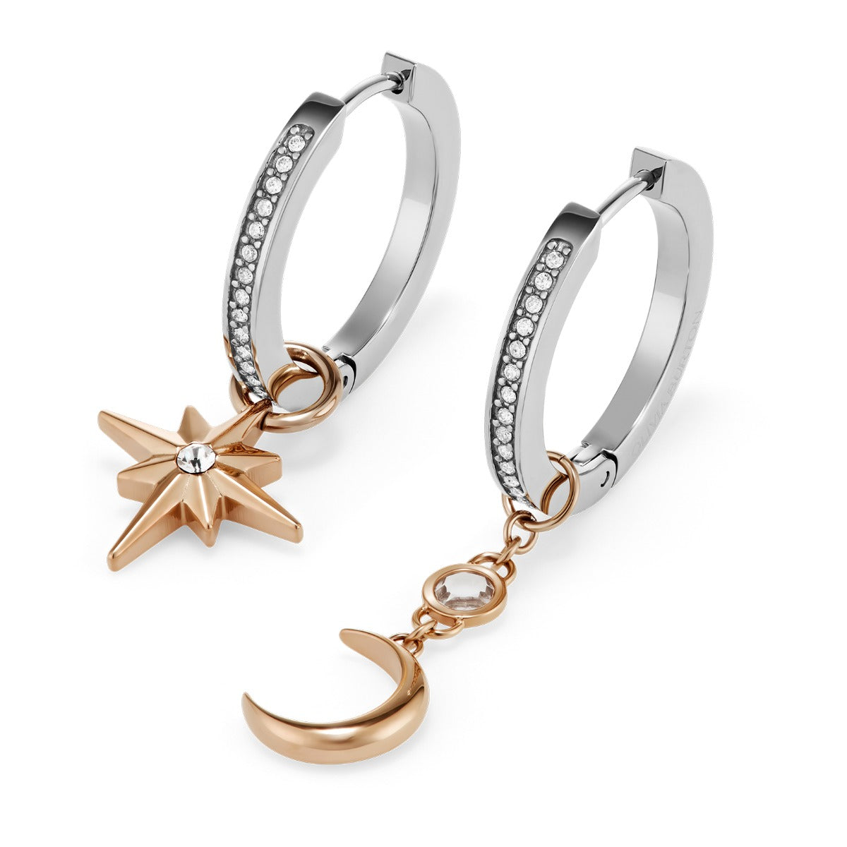 Olivia Burton Celestial Star and Moon Silver Tone Huggie Earrings 24100472