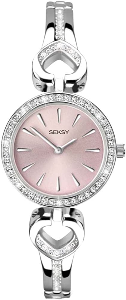 Sekonda Seksy Ladies Watch with Pink Dial And Stone Set Bracelet 2416