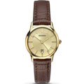Sekonda Ladies Analogue Quartz Watch With Brown Leather Strap 2458