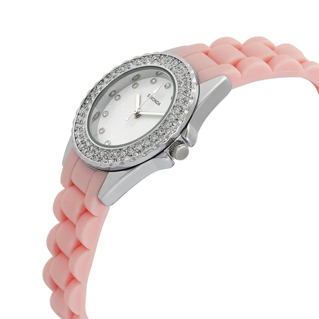 Sekonda Partytime Ladies Watch with White Dial and Pink Silicone Strap 2509