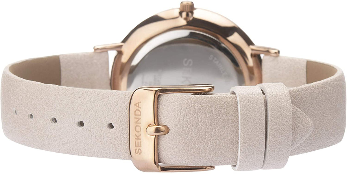 Cloc Cadwyn Clasur i Fenywod gan Sekonda gyda Strap Lledr PU Pinc 2635