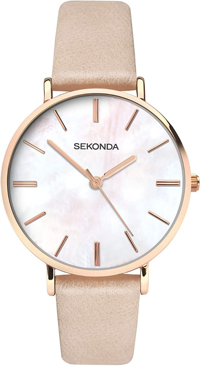 Cloc Cadwyn Clasur i Fenywod gan Sekonda gyda Strap Lledr PU Pinc 2635