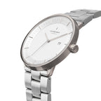 Nordgreen Philosopher Scandinavian Silver Men's Watch with 3-Link Bracelet