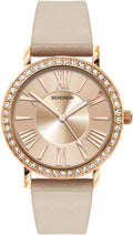 Sekonda Ladies Watch with Rose Gold Dial & Nude Strap 2705