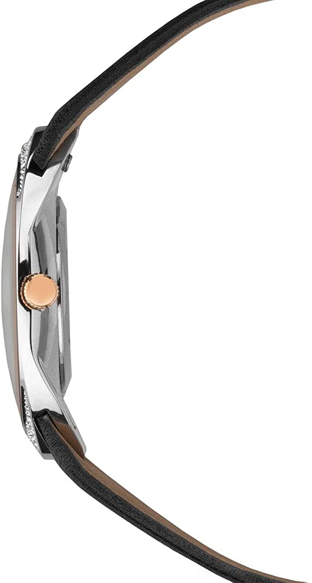 Seksy by Sekonda Ladies Watch with Black Dial and Black Leather Strap 2728