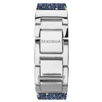 Sekonda Rocks Ladies Watch with Blue Stone Set Leather Strap 2758