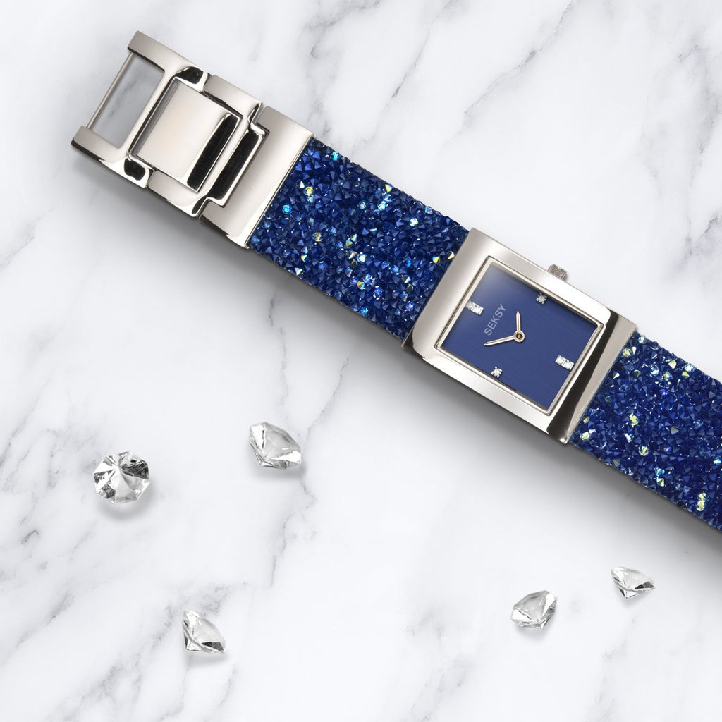 Sekonda Rocks Ladies Watch with Blue Stone Set Leather Strap 2758
