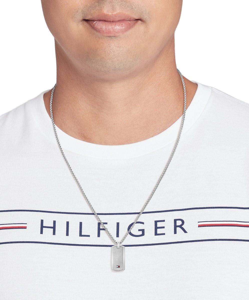Tommy Hilfiger Jameson Mwgwd Ci Tlysau Cadwyn Gwddf Dynion 2790627