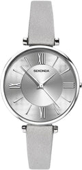 Sekonda Ladies Watch with Silver Dial and Grey Strap 2843