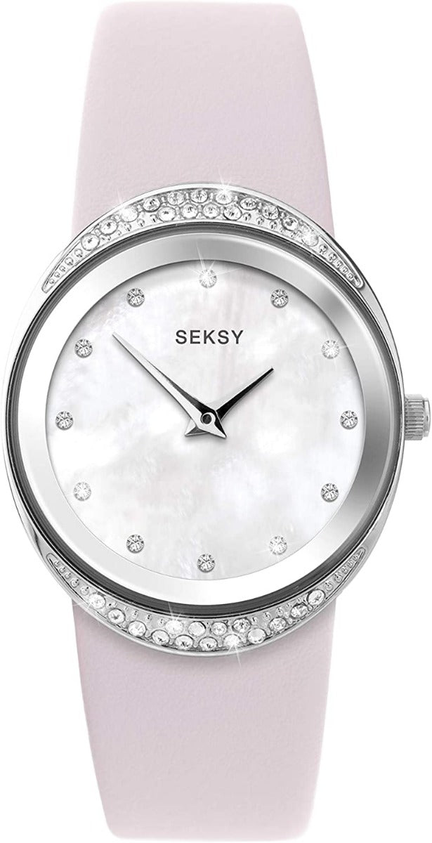 Sekonda Seksy Classic Ladies Watch with Mother of Pearl Dial and Pink Leather Strap 2915