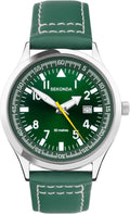 Gwylio Dynion Sekonda gyda Deial Werdd a Strap Lledr Gwyrdd 30104