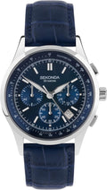 Sekonda Mens Chronograph Watch with Blue Leather Strap 30108