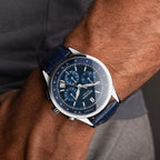Sekonda Mens Chronograph Watch with Blue Leather Strap 30108