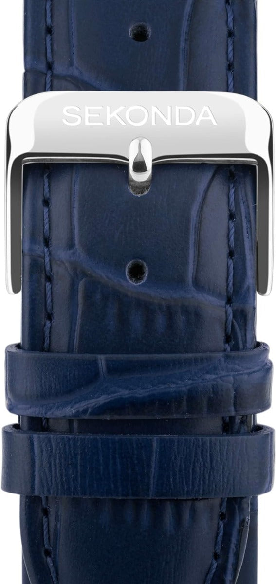 Sekonda Mens Chronograph Watch with Blue Leather Strap 30108