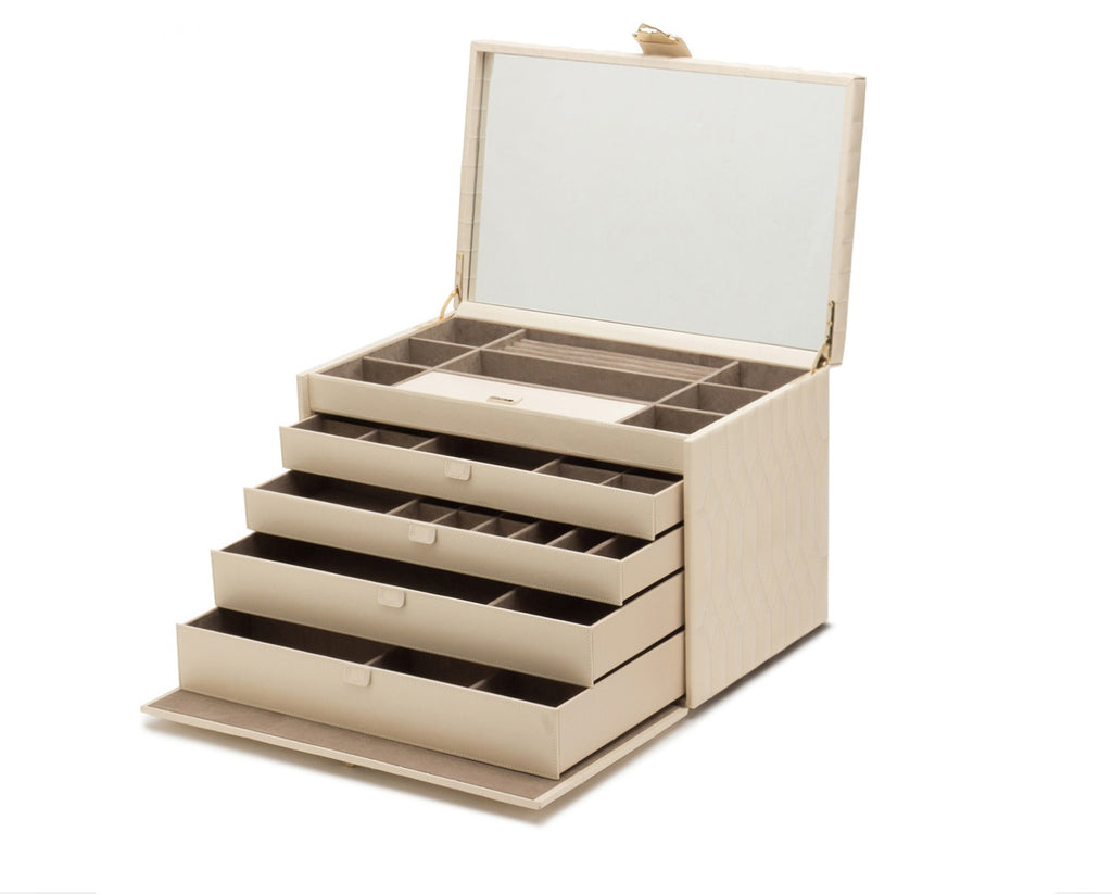 Wolf Caroline Extra Large Jewellery Case Ivory 329553