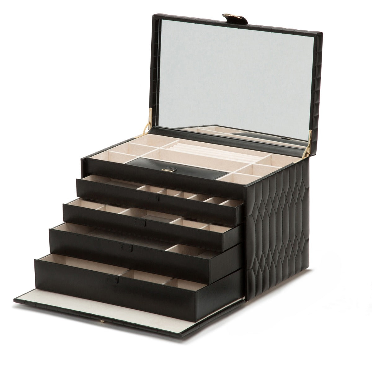 Wolf Caroline Extra Large Jewellery Case Black 329571