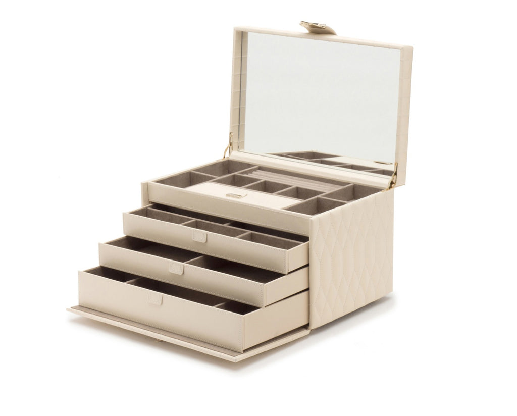 Wolf Caroline Large Jewellery Case Ivory 329653