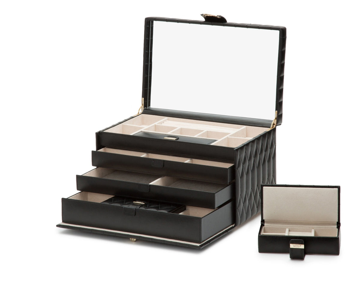 Wolf Caroline Large Jewellery Case Black 329671