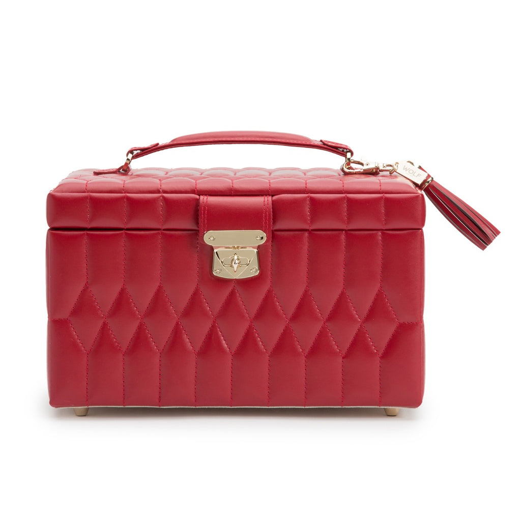 Wolf Caroline Medium Jewellery Case Red 329772