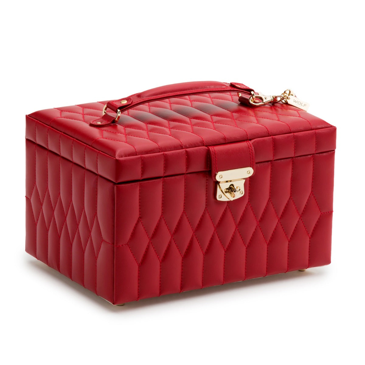Wolf Caroline Medium Jewellery Case Red 329772