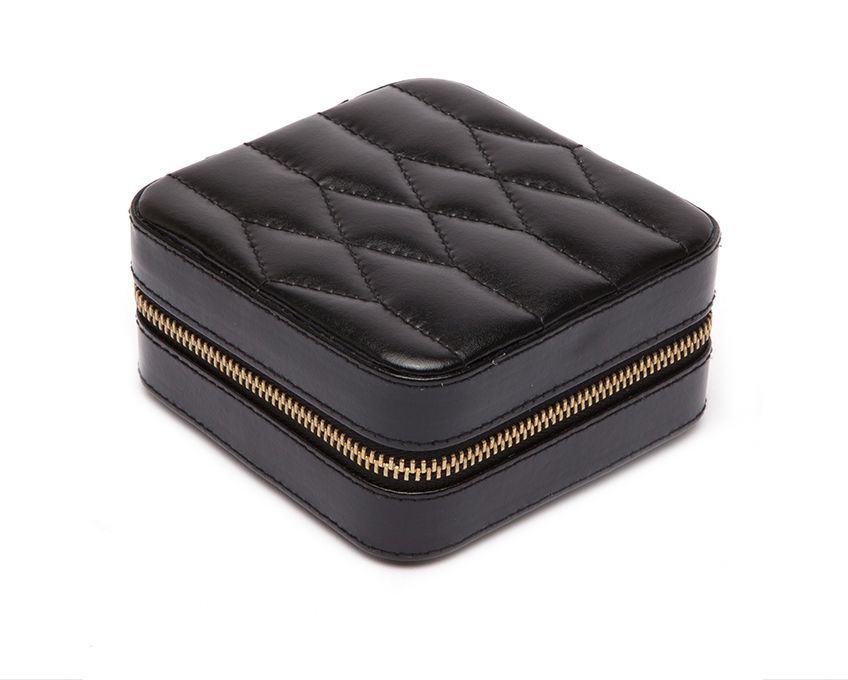 Wolf Caroline Zip Travel Jewellery Case Black 329971