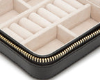 Wolf Caroline Zip Travel Jewellery Case Black 329971
