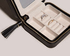 Wolf Caroline Zip Travel Jewellery Case Black 329971