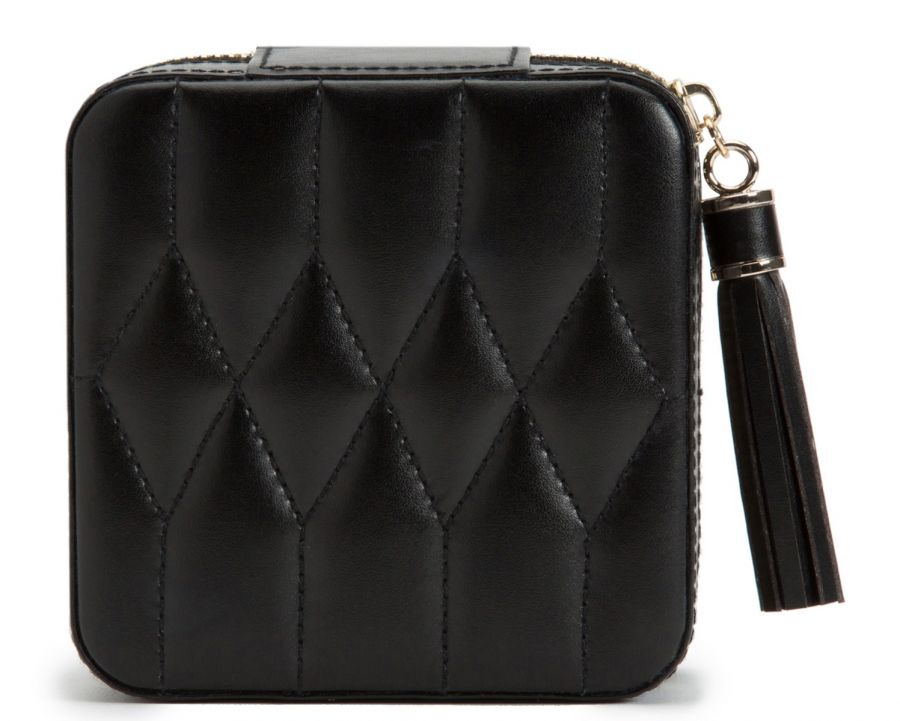 Wolf Caroline Zip Travel Jewellery Case Black 329971
