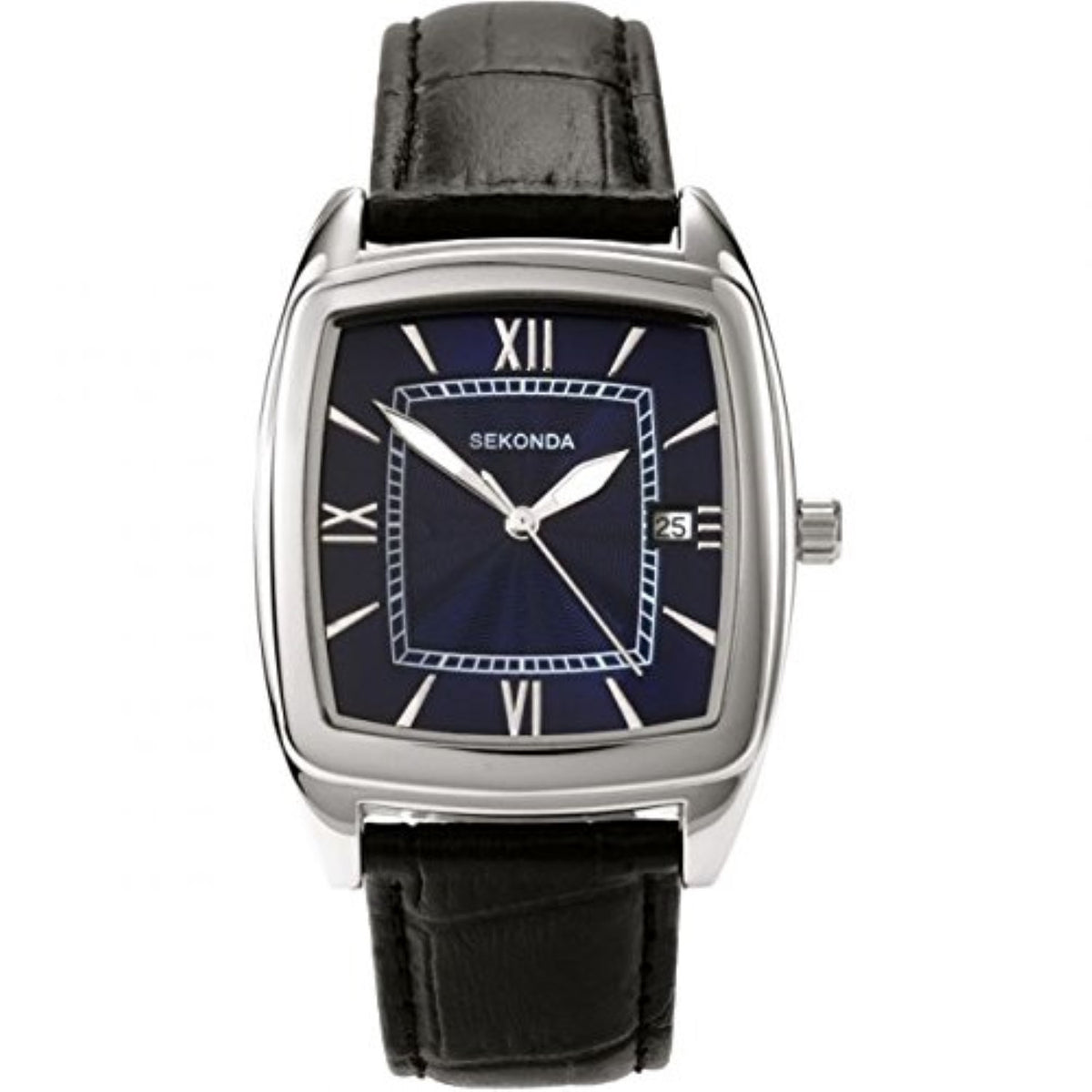 Sekonda Mens Blue Dial Black Leather Strap Watch 3344 RRP £49.99