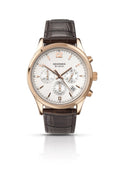 Sekonda Men's Quartz Watch with Silver Dial Analogue Display and Brown Leather Strap 3488.27
