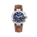 Herbelin Newport Heritage Mens Watch with Blue Dial and Brown Strap 37658AP15GD