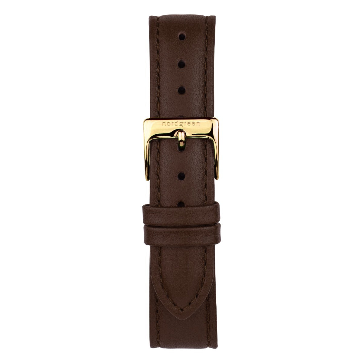 Nordgreen Native Scandinavian Gold Unisex Watch with Brown Leather Strap