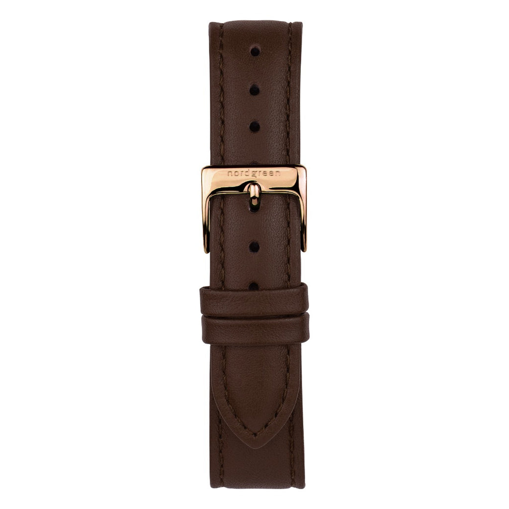 Nordgreen Native Bundle Scandinavian Rose Gold Ladies Watch with Rose Mesh & Brown Leather Straps