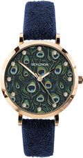 Sekonda Ladies Watch with Peacock Dial and Blue Strap 40022