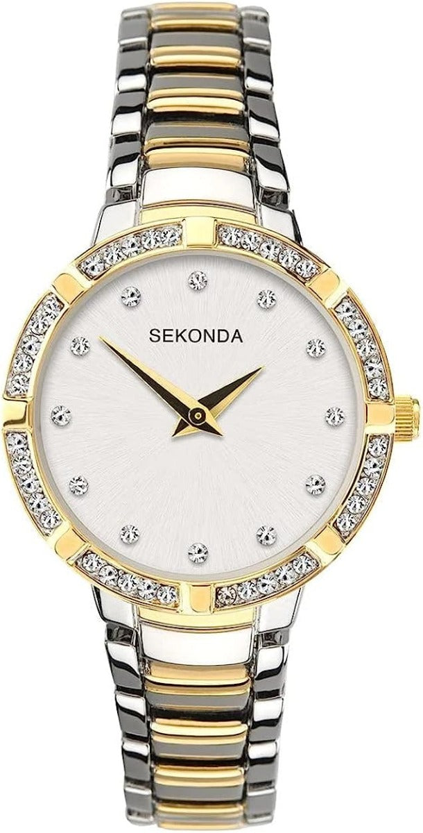 Sekonda Ladies Classic Watch with White Stone Set Dial 40070