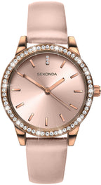 Sekonda Editions Ladies Watch with Rose Gold Case and Nude Strap 40333