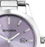 Sekonda Ladies Watch with Lilac Dial & Silver Bracelet 40400