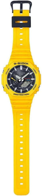 Casio G-Shock Mens Analogue-Digital Watch with Black Dial and Yellow Strap GA-B2100C-9AER