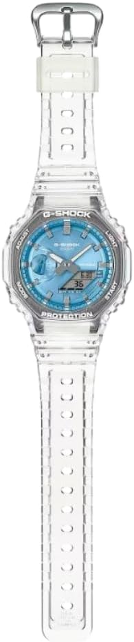 Casio G-Shock Mens Analogue-Digital Watch with Blue Dial and Clear Strap GA-2100BM-7A2ER