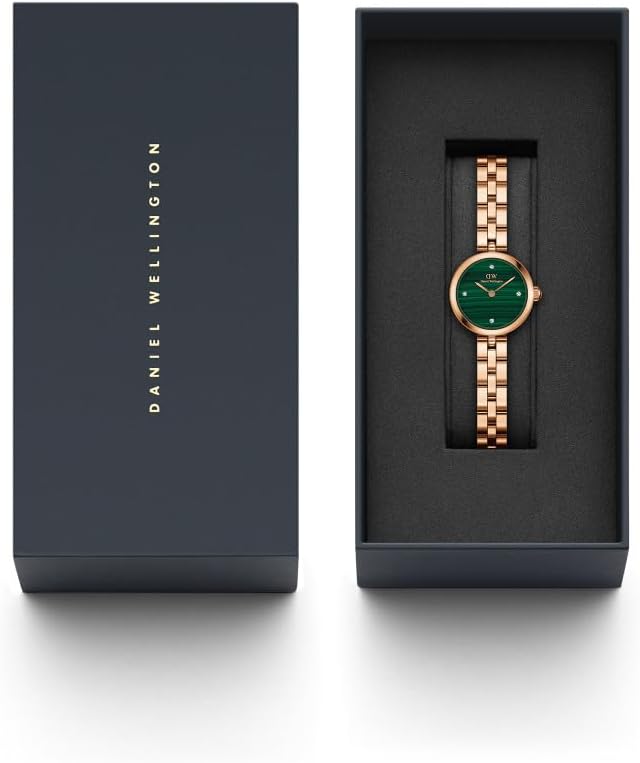 Daniel Wellington Ladies Watch with Green Dial & Rose Gold Strap DW00100721