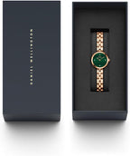 Daniel Wellington Ladies Watch with Green Dial & Rose Gold Strap DW00100721