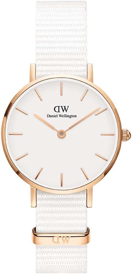 Daniel Wellington Ladies Watch with White Dial and White Fabric Strap DW00100313