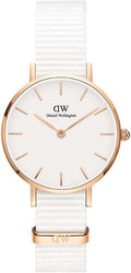 Daniel Wellington Ladies Watch with White Dial and White Fabric Strap DW00100313